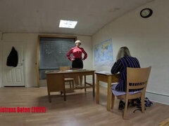 Mistress Baton Spanks Cheeky Blonde Student Alisha - Lesbian Teacher Punishment in HD