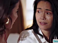 My gorgeous babysitter massage my shoulder and pussy