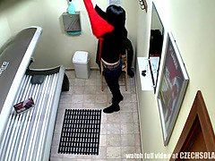 Amateur, Tchèque, Doigter, Masturbation, Chatte, Solarium, Solo, Voyeur