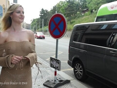 Cul, Robe, Érotique, De plein air, Public, Chatte, Solo, Mouillée