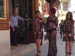 Two slaves humiliated around town