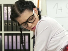 Sucer une bite, Faciale, Bureau, Élève, Fessée