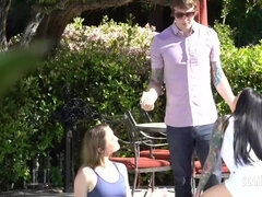 Kenzie Madison, Katrina Jade And Angel S - Hot Sluts Enjoy Hardcore Threesome Sex With Cheating Husband On His Backyard 15 Min