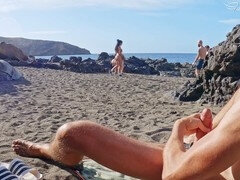 18 jaar, Enthousiasteling, Strand, Huisgemaakt, Italiaans, Buiten, Trio, Onder de rok