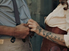 Минет, Семяизвержение, Член, Собачьи, Джинсы, На природе, Тату, Сиськи