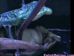 Aziatisch, Gebondenheid, Bruinharig, Hd, Japaans, Monster, Tentakel, Tieten likken