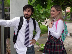 Autobús, Condón, Coño, Colegiala, Falda, Adolescente, Hilo dental, Uniforme