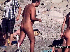 Nudist girls With incredible suntanned Ass Beach Voyeur HD Spycam