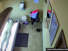 Amateur, Blonde, Tchèque, Public, Chatte, Réalité, Rasée, Solarium