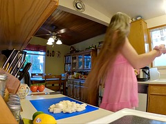 Bruinharig, Luier, Hakken, Ondergoed, Tepels, Doordringend, Tieten likken, Vrouw