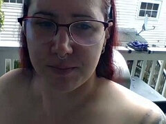 素人, デカパイ, 茶髪の, 乳首, ピアス, 一人, オッパイの, おもちゃ