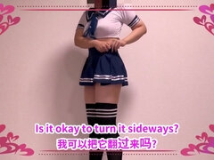 Enthousiasteling, Aziatisch, Grote kont, Bruinharig, Vrouw, Hd, Natuurlijk, Kut duiken