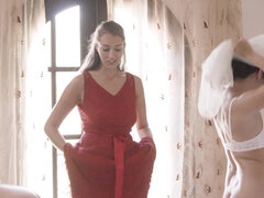 Gros seins, Brunette brune, Doigter, Léchez, Domestique, Seins naturels, Chatte, Mariage