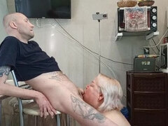 Mom MILF Swallows Hot Cum - Deep Throat Blowjob & Cumshot