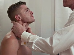 Cute and petite twink fucked during medical checkup by big doctor