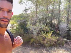 Super Hot boy doing Bare hiking and Public onanism