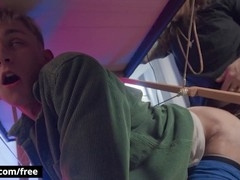 Theo Brady sneaks a touch with the tattoo artist while holding his boyfriend's hand - BROMO