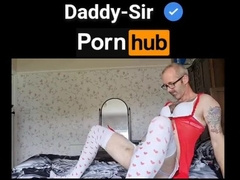 Mutt node faux-cock and spoken father converse in the couch in sissy underwear