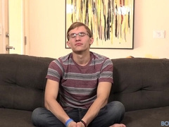 BoyCrush: Darron Bluu Squeals While Draining His Gigantic Cumbot On The Sofa