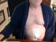 Horny Grandpa Wanking His Big Hard Cock 2