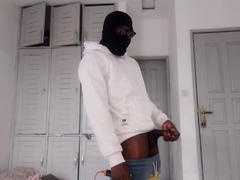 Big black cock, web cam, big cock jerking off