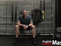 Leather Master instructs to sniff and jerk off as he dresses PREVIEW