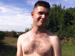 POV hairy outdoor anal with Denny and Matej