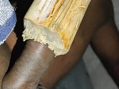 Indian teen enjoys fucking a bomboo hole of a spade handle