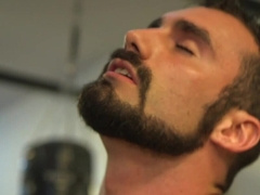 Strong anal perversions in his hairy ass after a rough oral fetish
