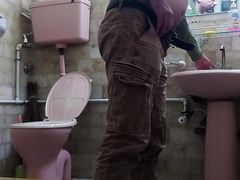 Flashing my ass in office toilet