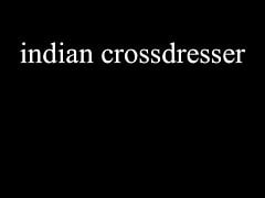 Indian crossdresser karthik crossy showing his black cock