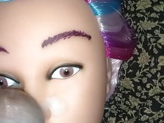 cute doll head cum tribute