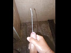 Huge Morning Cumshot in Shower
