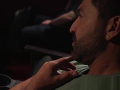 Black stud edged while restrained