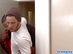 Ebony bottom hunk assfucked then jerks off
