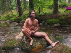 Inked Fellow Masturbating Off at the Sea - Public Onanism