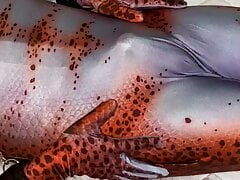 Japanese Crossdresser Zentai Cosplay Masturbation