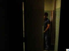 Bathroom surprise with horny hottie Tucker Scott