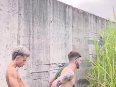 Twunks ravaging on the trail in public while the teach passes by