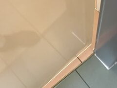 boy uses gym toilet after workout