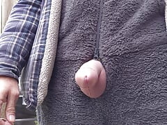 Outdoor Public Masturbation Close up Cumshots - Wearing Onesie and Lumber Jacket Then Naked in the Woods - Rockard Daddy