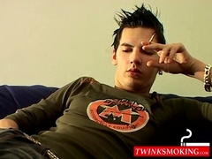 Horny Antony smokesÂ and drops cum all over the place