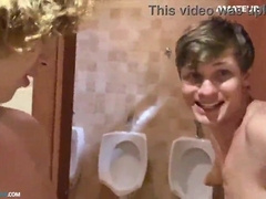 two buddies get messy in a public douche… and they filmed it just for you