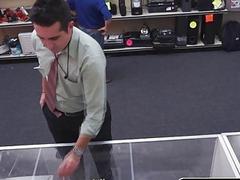 Would-be thief is caught at the pawn shop and has to pay with his tight asshole