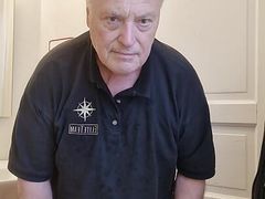 Horny old shaved man strip