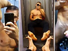 A Russian MALE Humiliates You in the Fitting Room and ENDS up on the mirror! Dirty talk! Foot Fetish