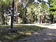 Risky massive cum load in public park (jerking & pissing)