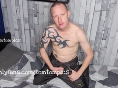 British mature man with sizable red dick pleasures himself