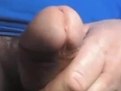 Dad stroking his thick uncut cock on cam (no cum) 8