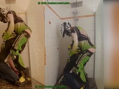 Workerboy and MX guy in the shower, having fun with ooze